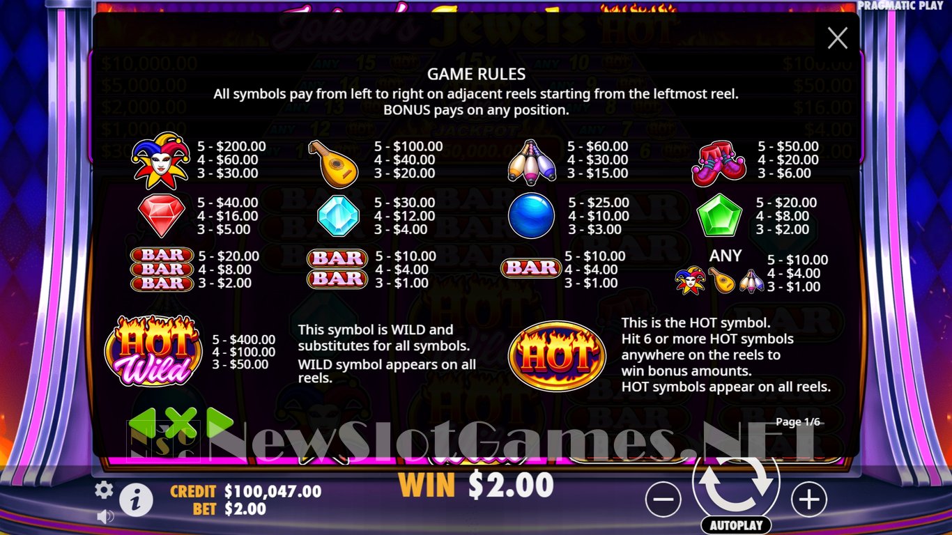 Jokers Jewels Hot Slot Slot Image in Demo - pic. 8
