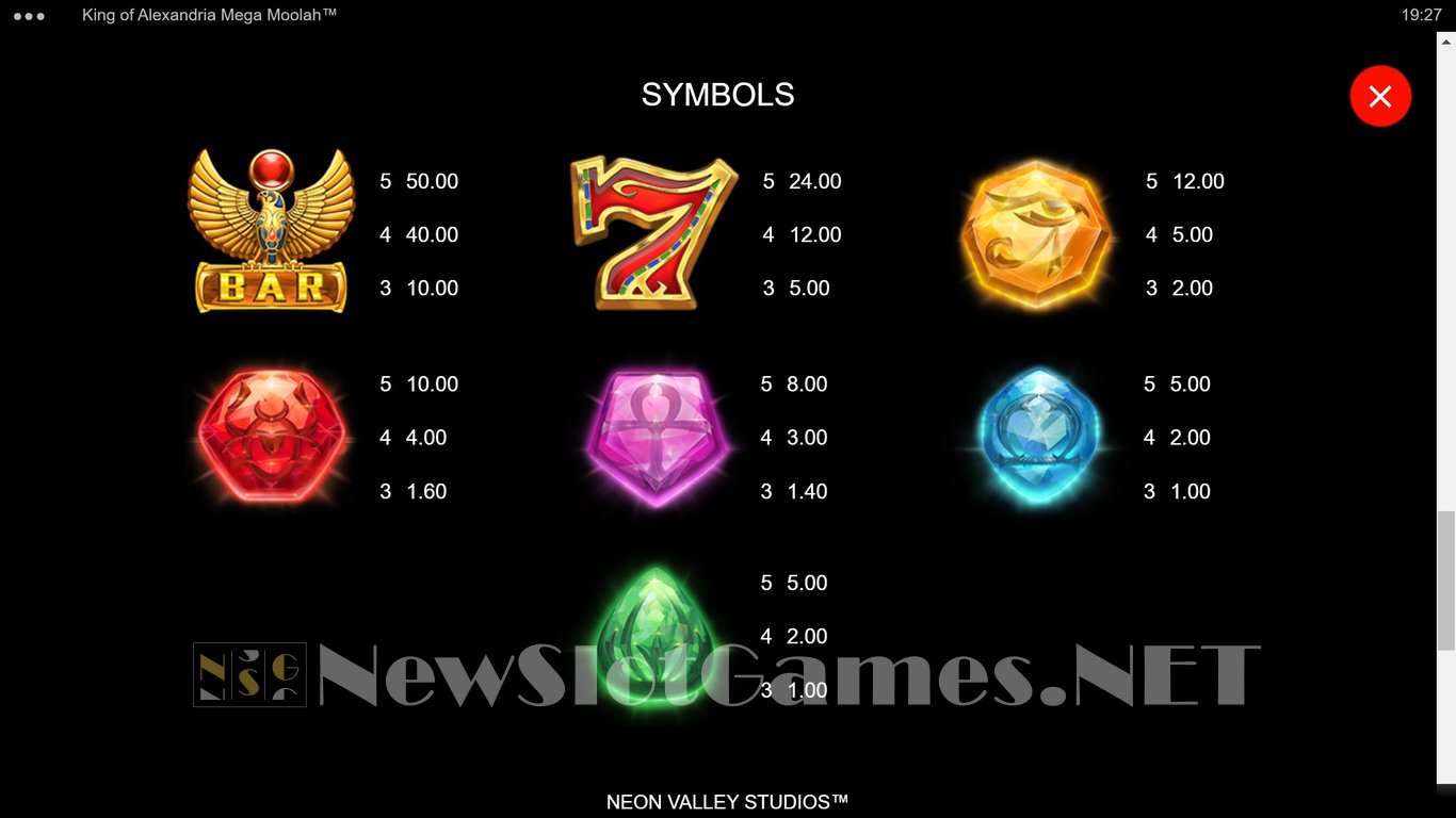 King of Alexandria Mega Moolah Slot Slot Image in Demo - pic. 9