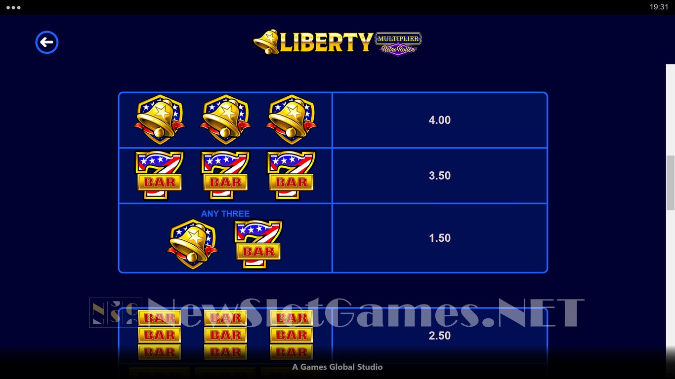 Liberty Multiplier Retro Roller Slot Slot Image in Demo - pic. 10