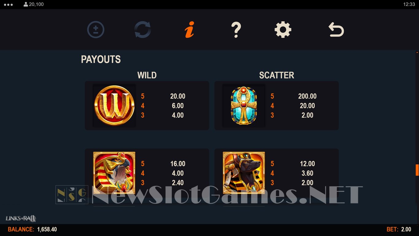 Links of Ra 2 Slot Slot Image in Demo - pic. 11
