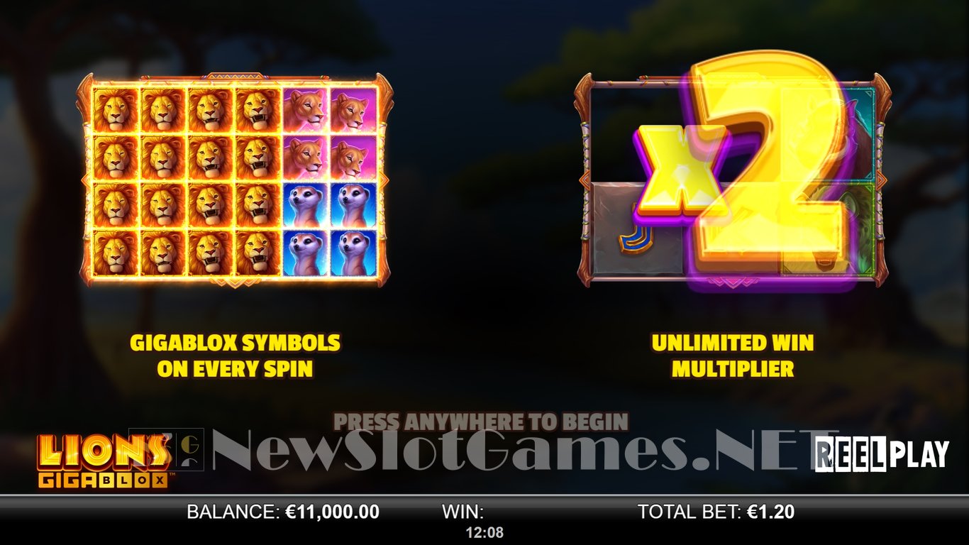 Lions GigaBlox Slot Demo Image