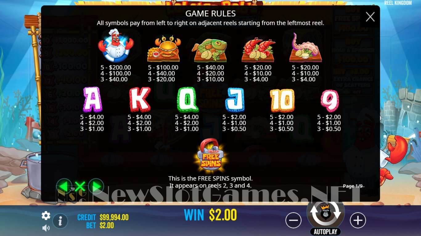Lobster Bobs Sea Food and Win It Slot Slot Image in Demo - pic. 5
