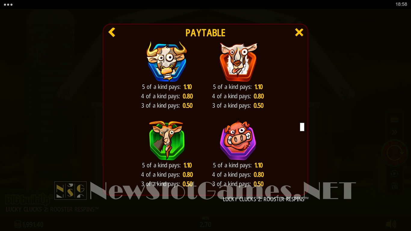 Lucky Clucks 2 Rooster Respins Slot Slot Image in Demo - pic. 7