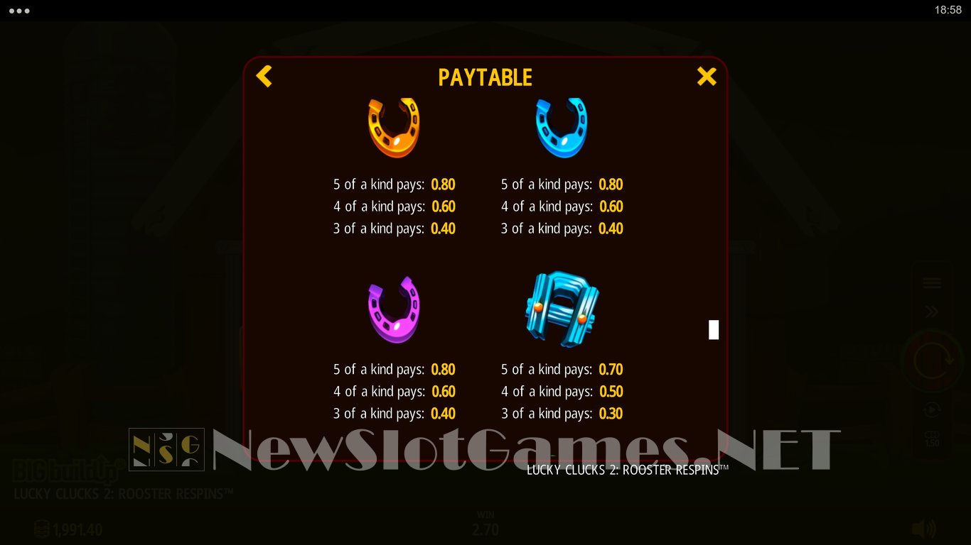 Lucky Clucks 2 Rooster Respins Slot Slot Image in Demo - pic. 8