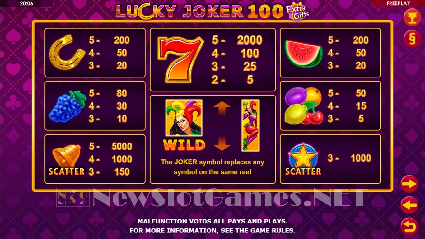 Lucky Joker 100 Extra Gifts Slot Slot Image in Demo - pic. 5
