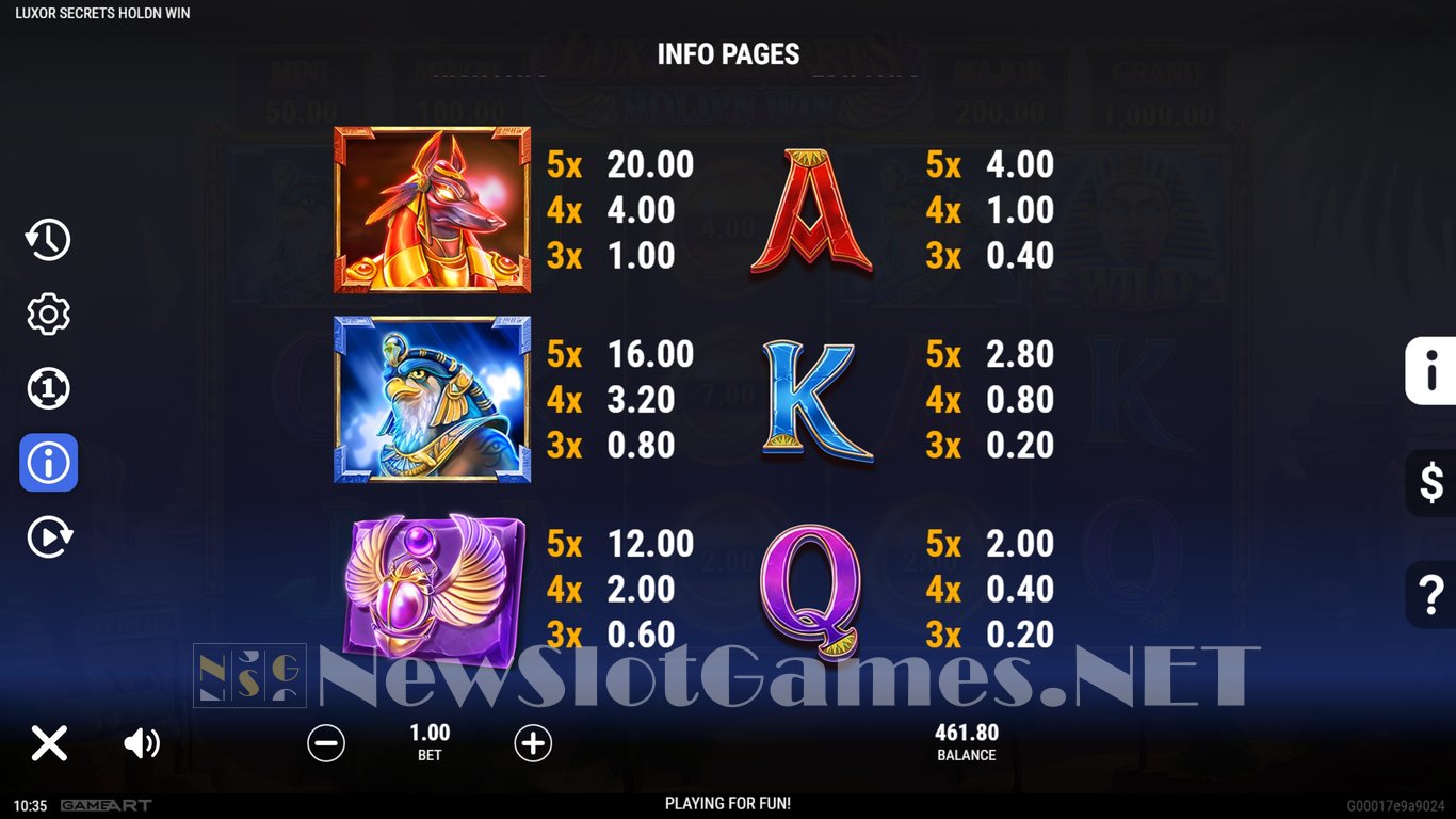 Luxor Secrets Hold n Win Slot Slot Image in Demo - pic. 7
