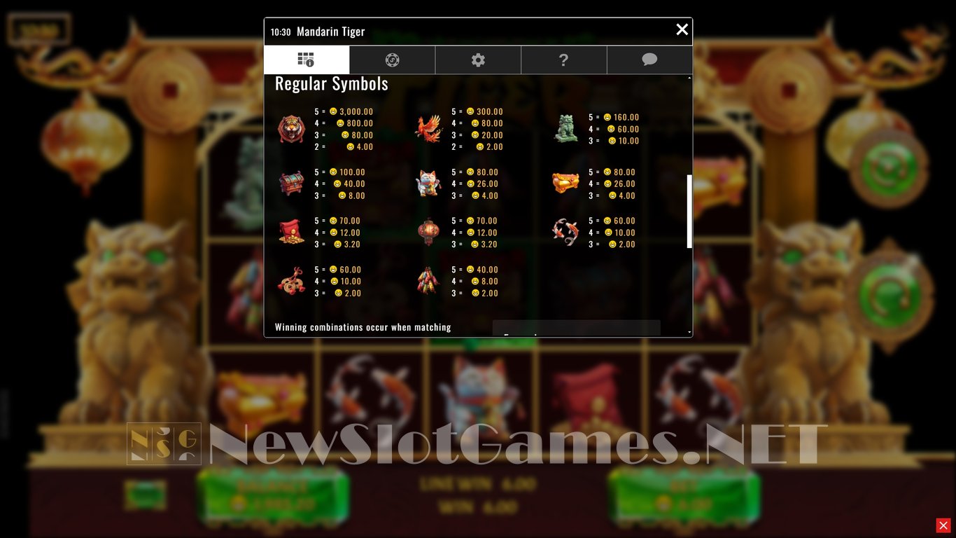 Mandarin Tiger Slot Slot Image in Demo - pic. 8