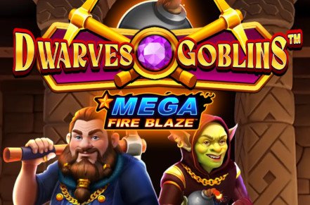 Mega Fire Blaze Dwarves And Goblins Slot Logo