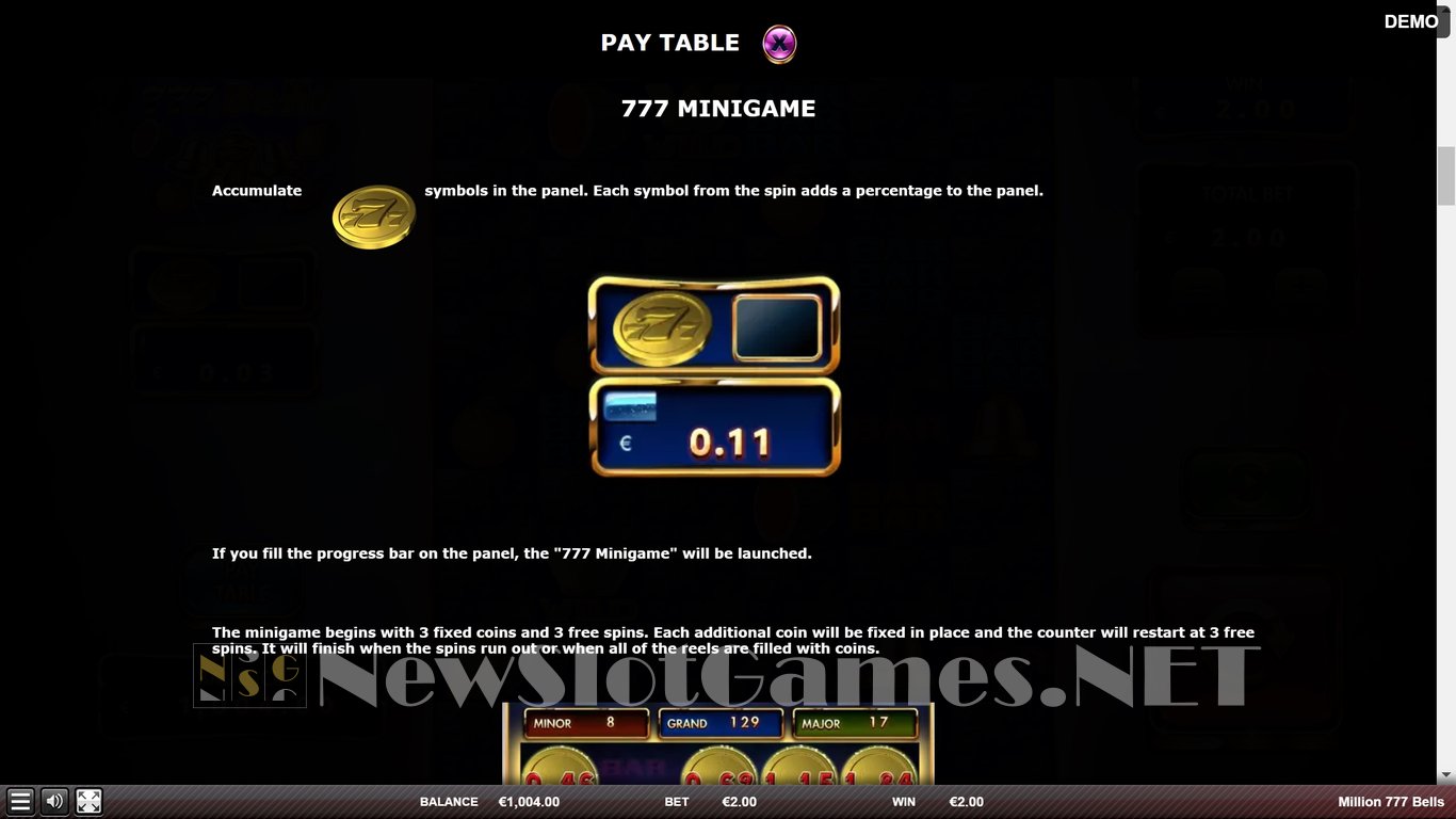 Million 777 Bells Slot Slot Image in Demo - pic. 6