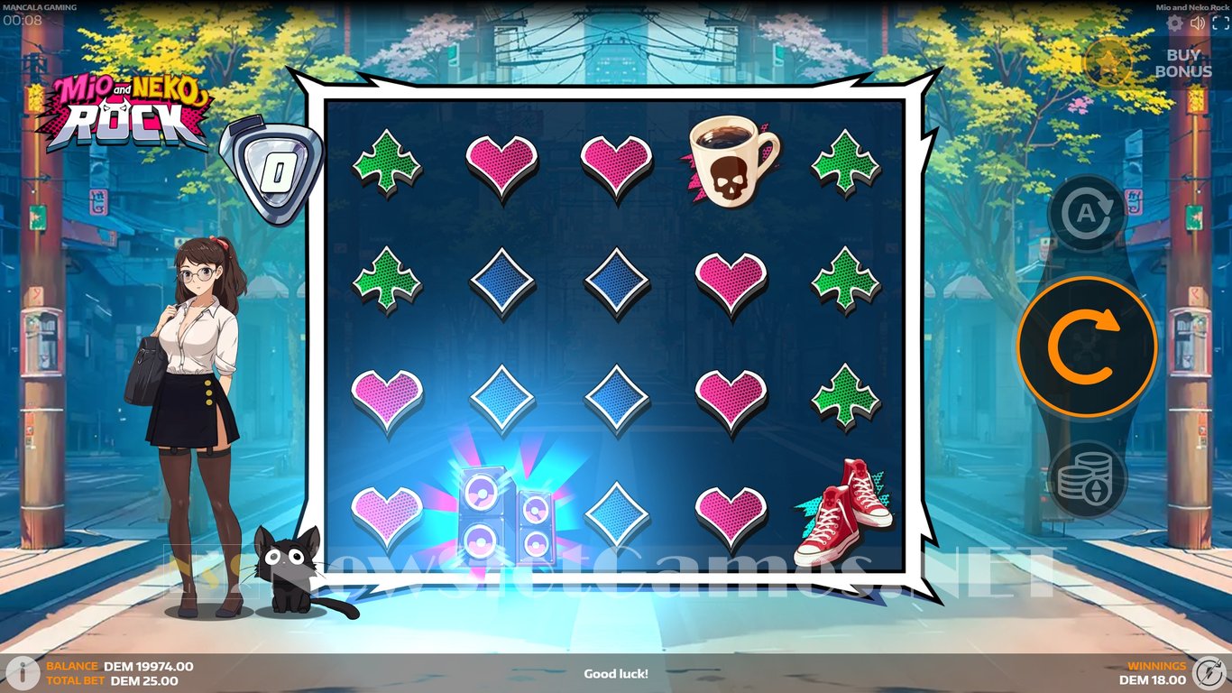 Mio and Neko Rock Slot Demo Image