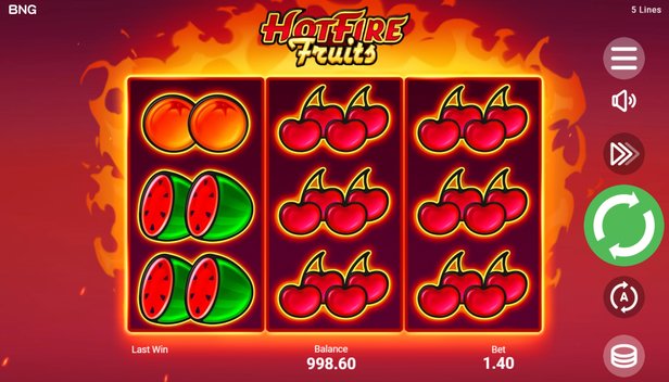 Hot Hot Fruit Slot Game Interface