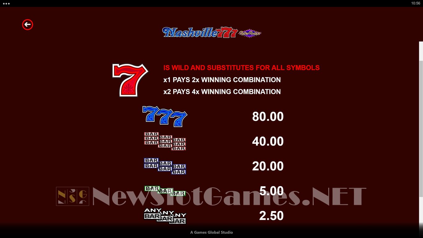Nashville 777 Retro Roller Slot Slot Image in Demo - pic. 5