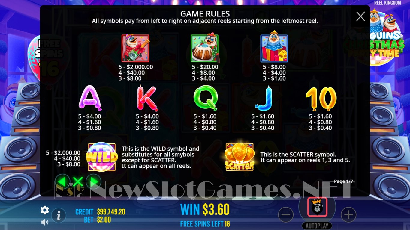 Penguins Christmas Party Time Slot Slot Image in Demo - pic. 16