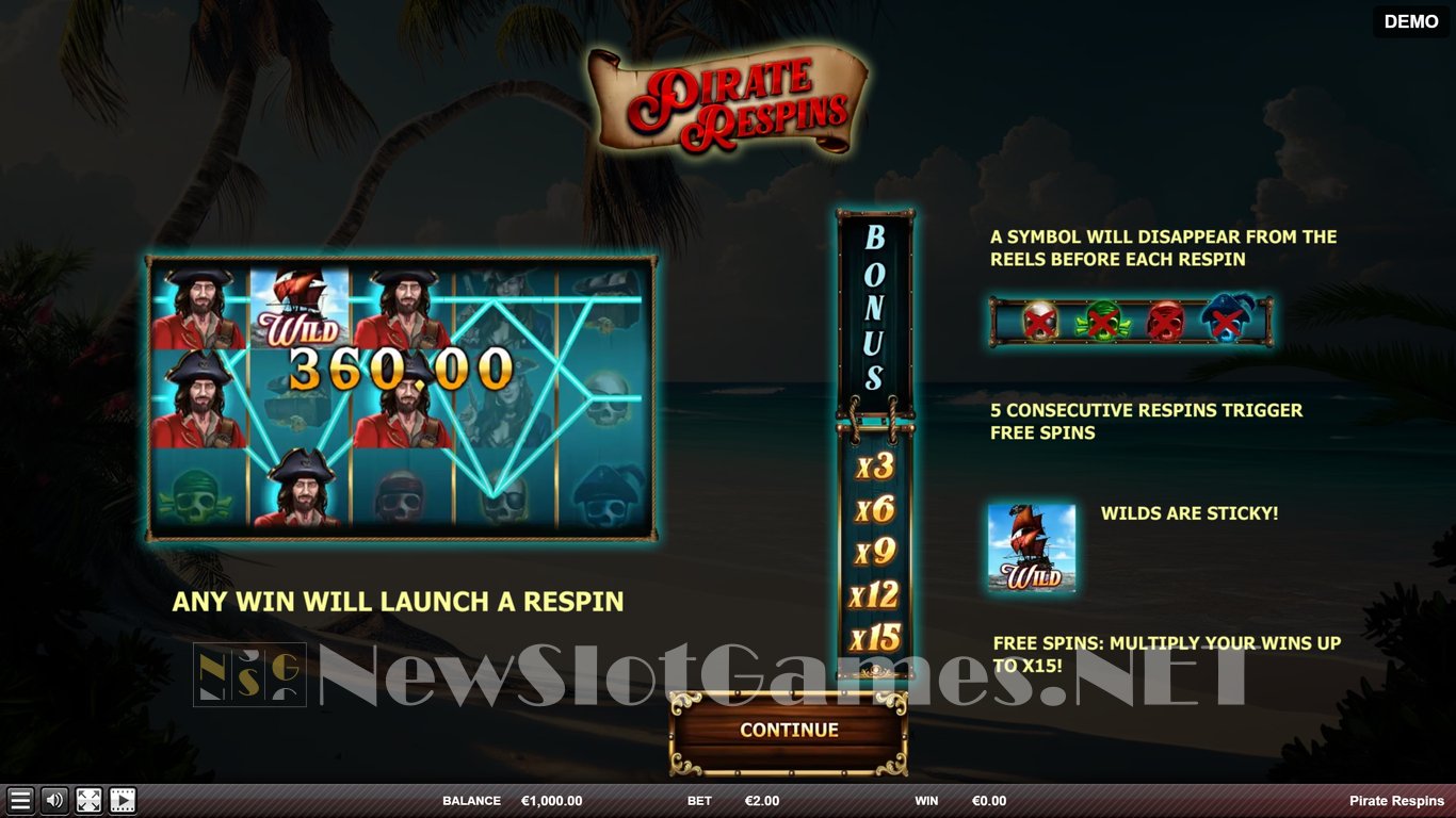 Pirate Respins Slot Demo Image