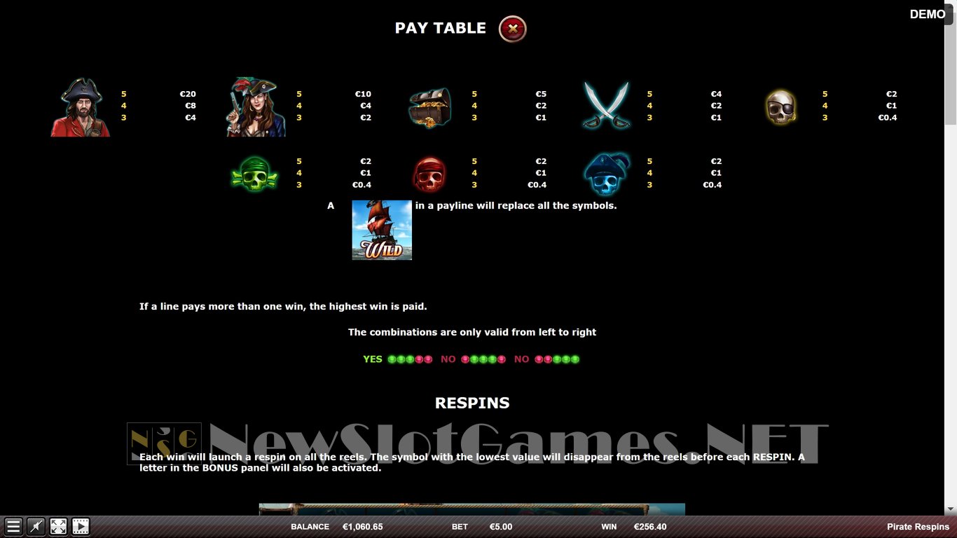 Pirate Respins Slot Slot Image in Demo - pic. 12
