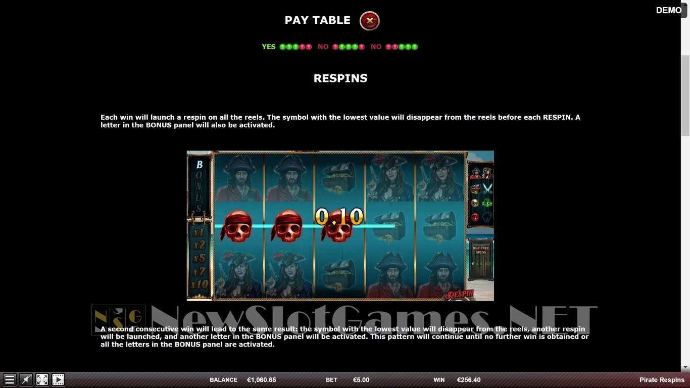 Pirate Respins Slot Slot Image in Demo - pic. 13