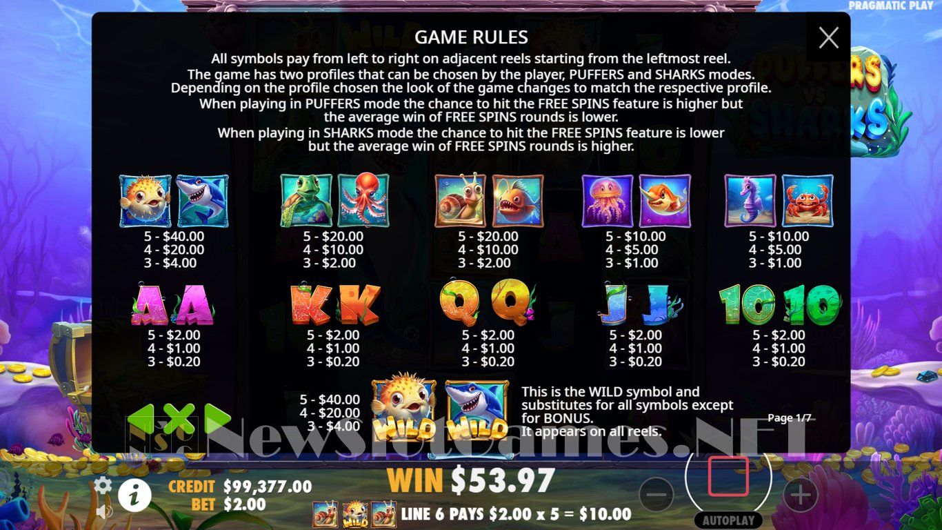 Puffers Vs Sharks Slot Slot Image in Demo - pic. 12