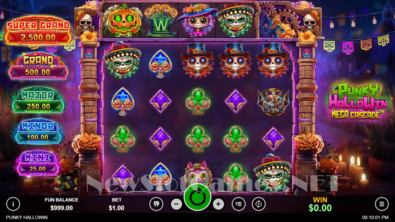 Punky HalloWin Mega Cascade Slot Demo Image