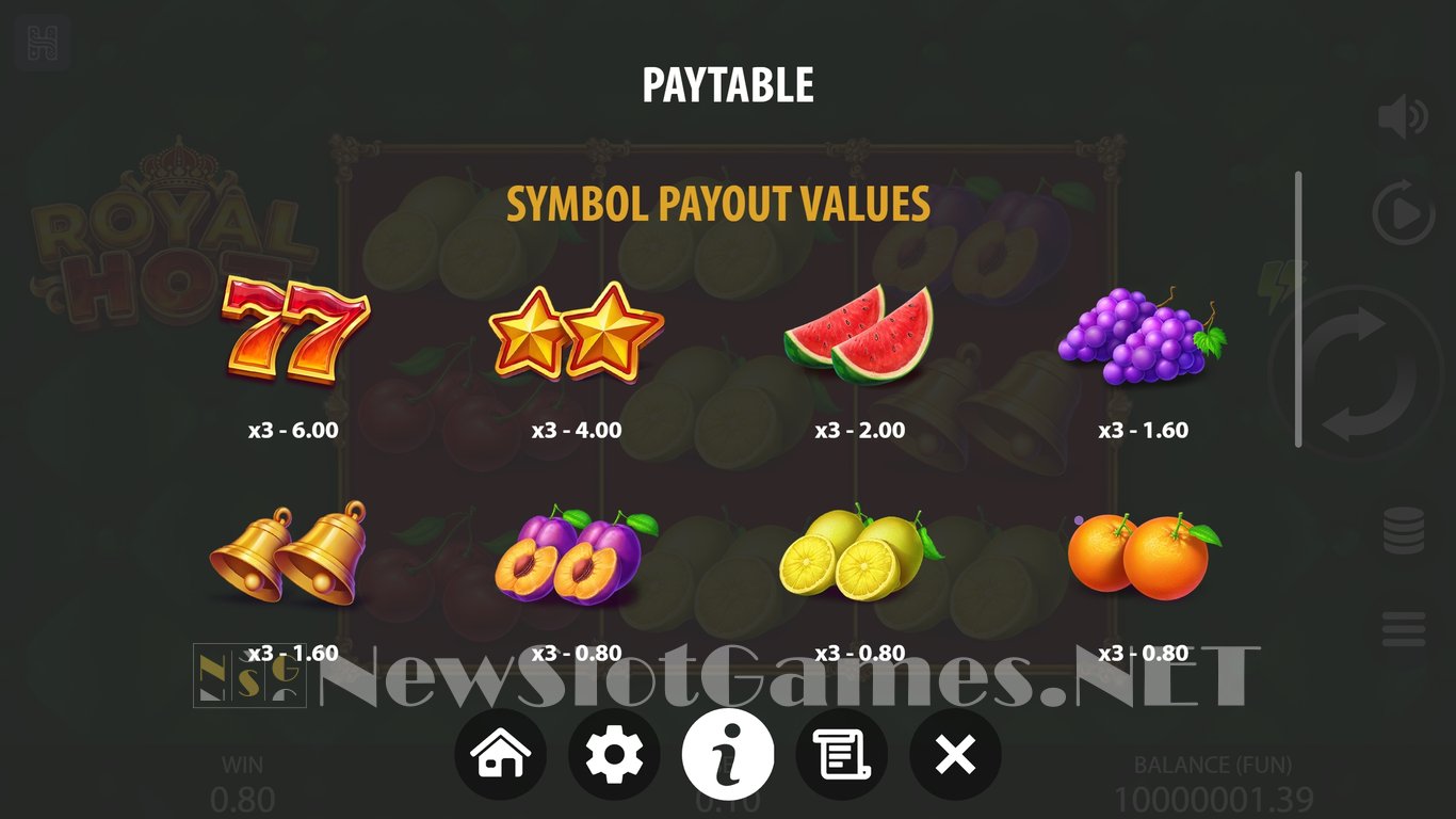 Royal Hot Slot Slot Image in Demo - pic. 6