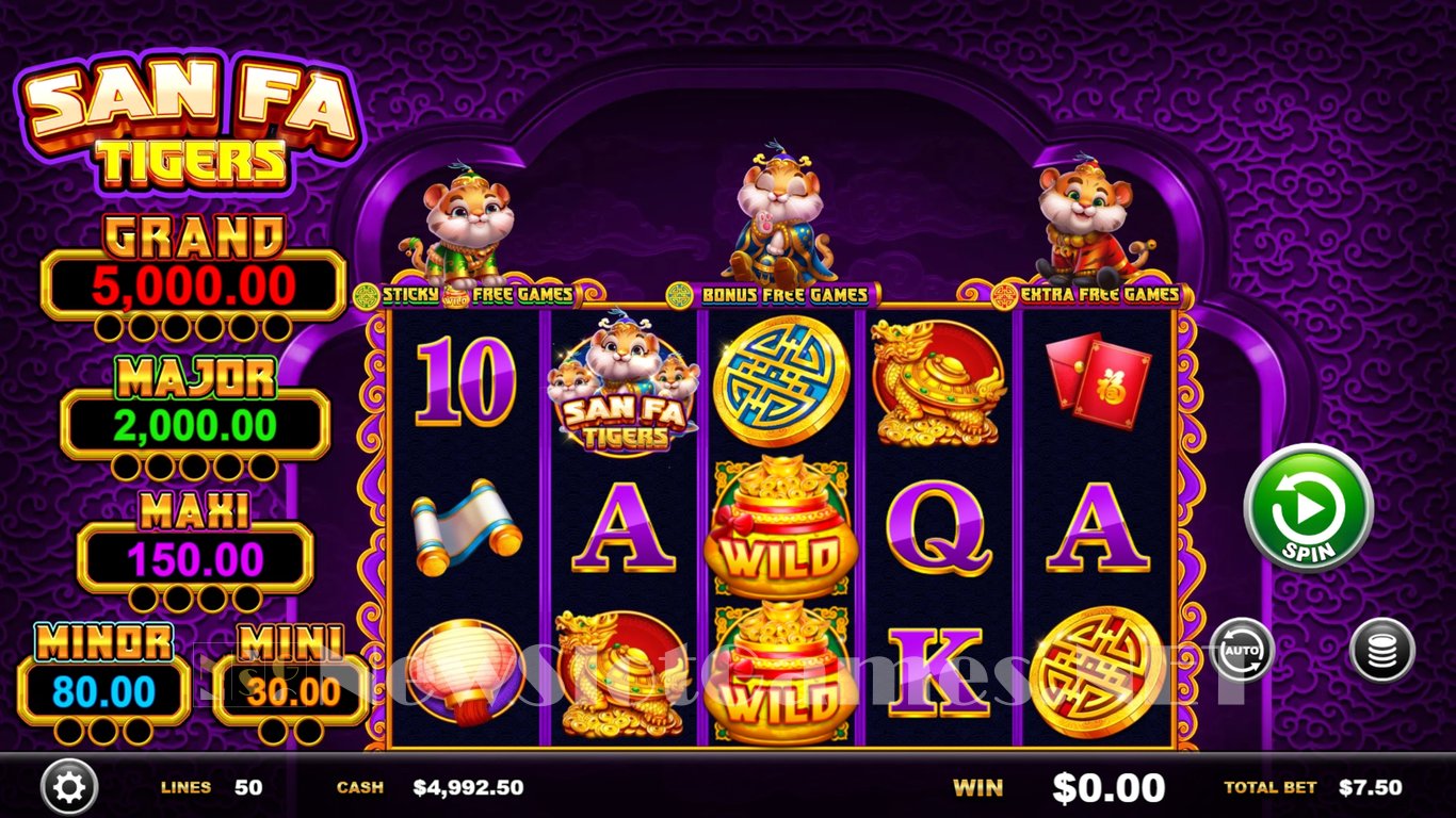 San Fa Tigers Slot Demo Image