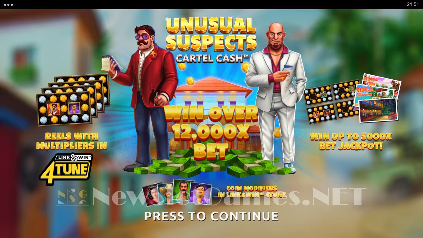 Unusual Suspects Cartel Cash Slot Demo Image