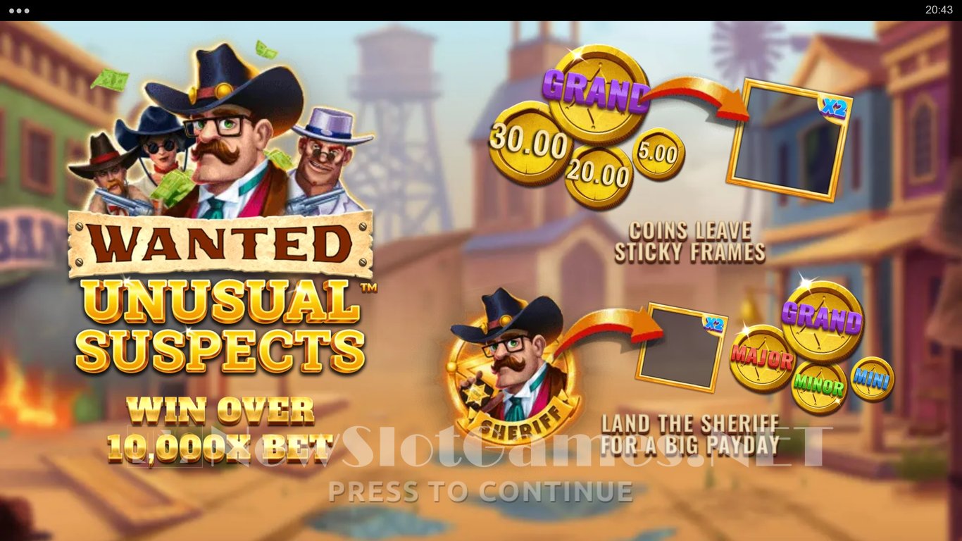 Wanted Unusual Suspects Slot Demo Image