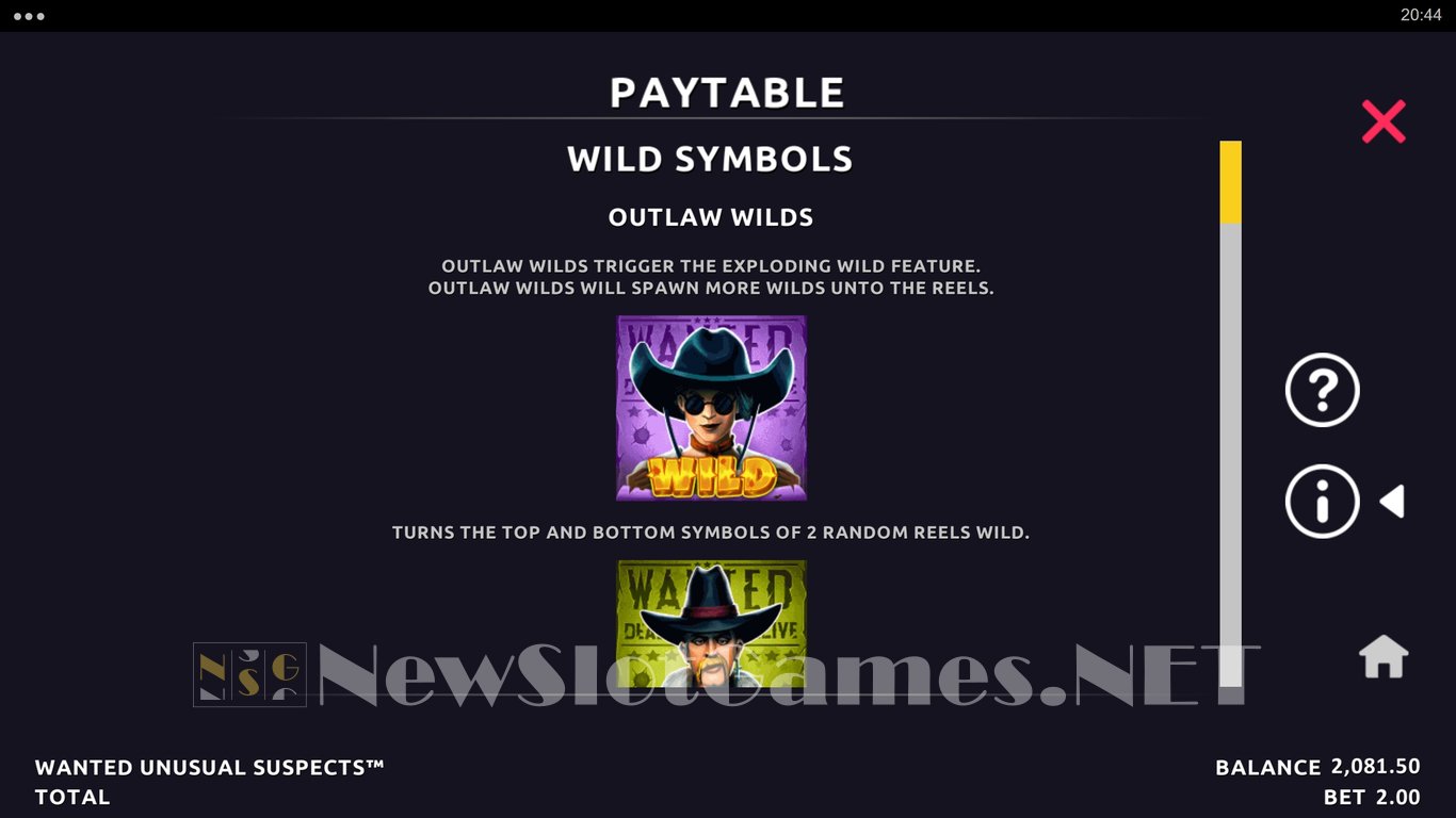 Wanted Unusual Suspects Slot Slot Image in Demo - pic. 18