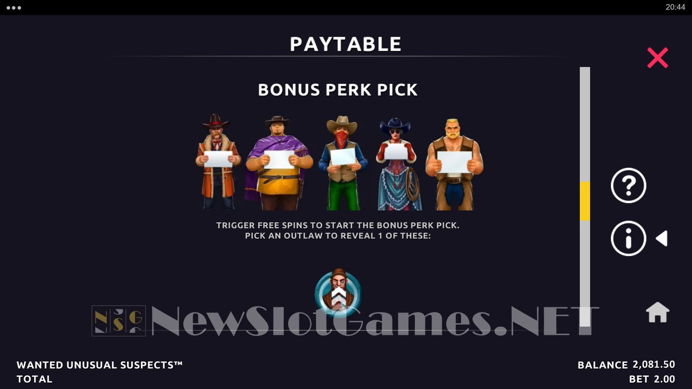Wanted Unusual Suspects Slot Slot Image in Demo - pic. 19