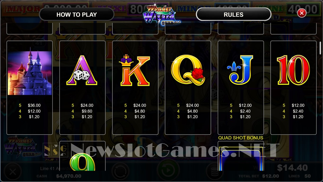 Wonder Wizard Quad Shot Slot Slot Image in Demo - pic. 5