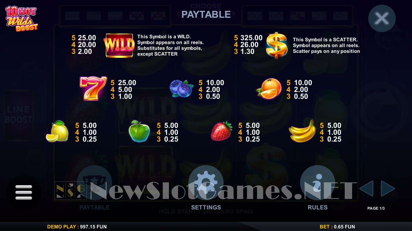 10 Hot Wilds Boost Slot Slot Image in Demo - pic. 8