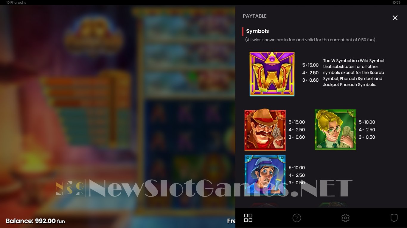 10 Pharaohs Slot Slot Image in Demo - pic. 12
