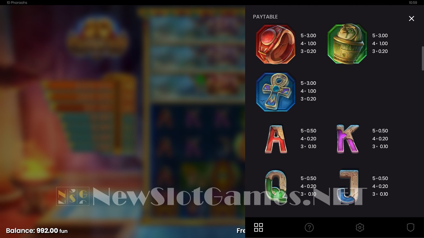 10 Pharaohs Slot Slot Image in Demo - pic. 13