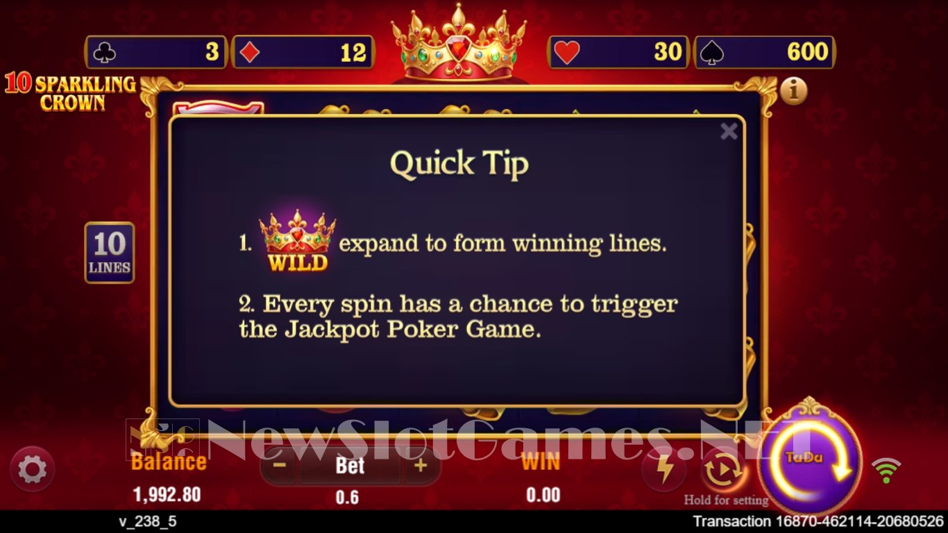 10 Sparkling Crown Slot Slot Image in Demo - pic. 7