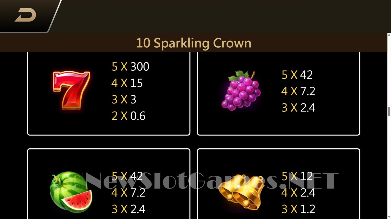 10 Sparkling Crown Slot Slot Image in Demo - pic. 8
