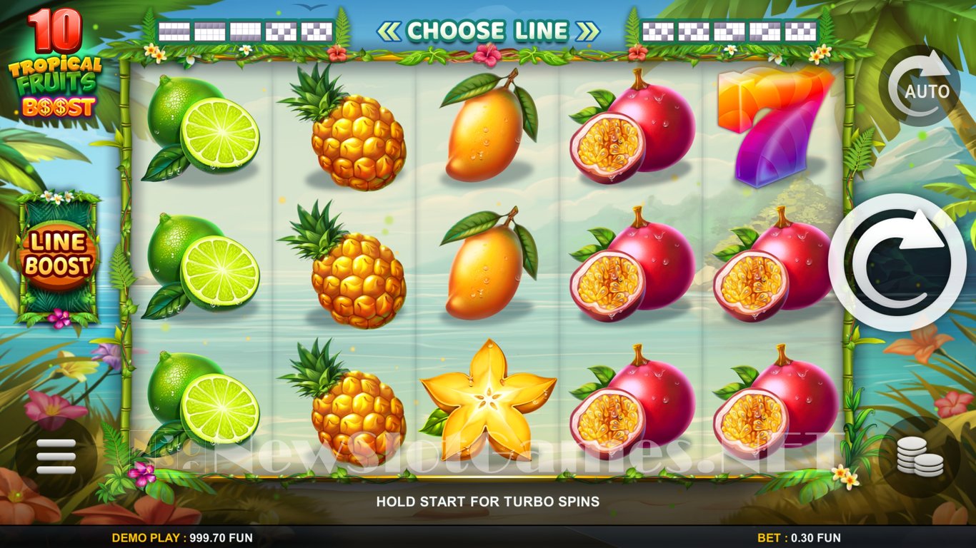 10 Tropical Fruits Boost Slot Demo Image