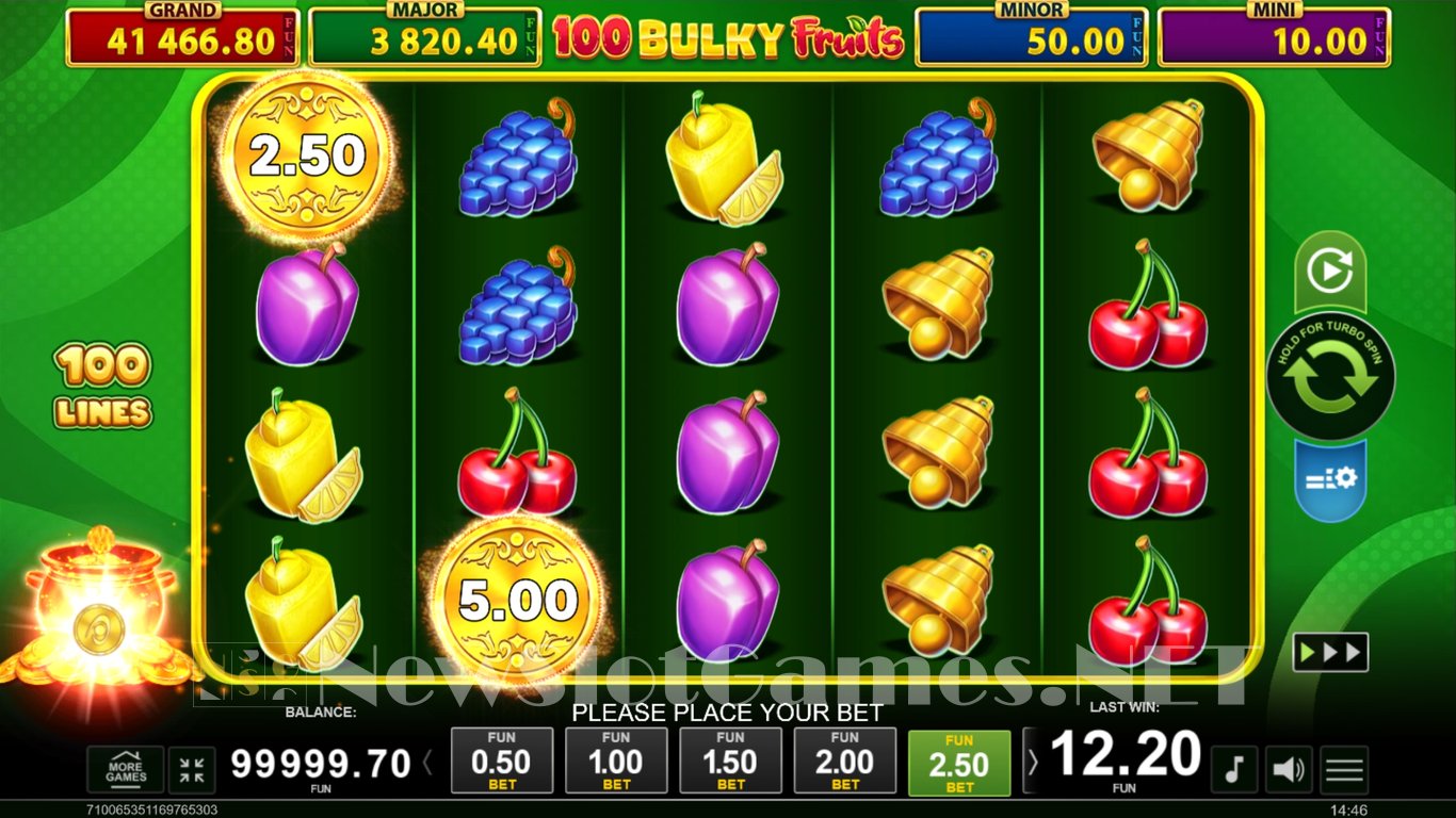 100 Bulky Fruits Golden Coins Link Slot Slot Image in Demo - pic. 4