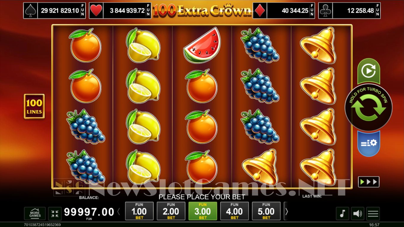 100 Extra Crown Slot Demo Image