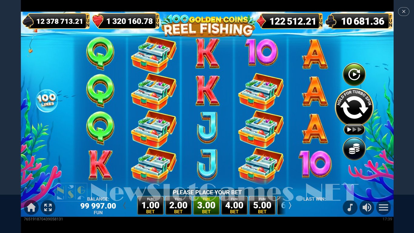 100 Golden Coins Reel Fishing Slot Demo Image