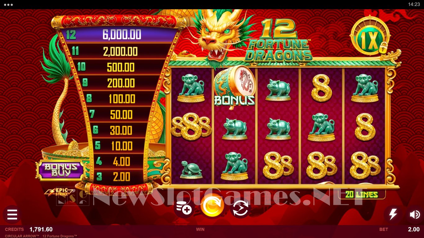 12 Fortune Dragons Slot Demo Image