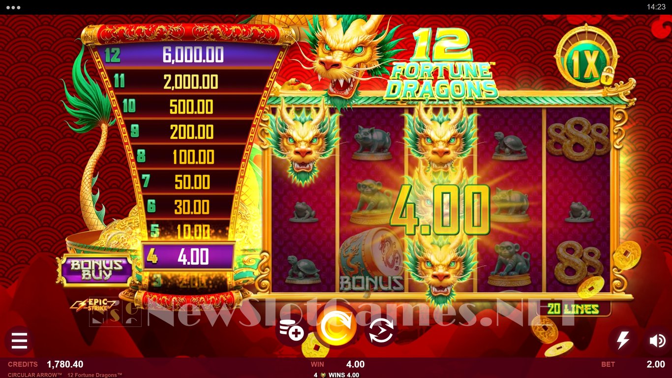 12 Fortune Dragons Slot Slot Image in Demo - pic. 6
