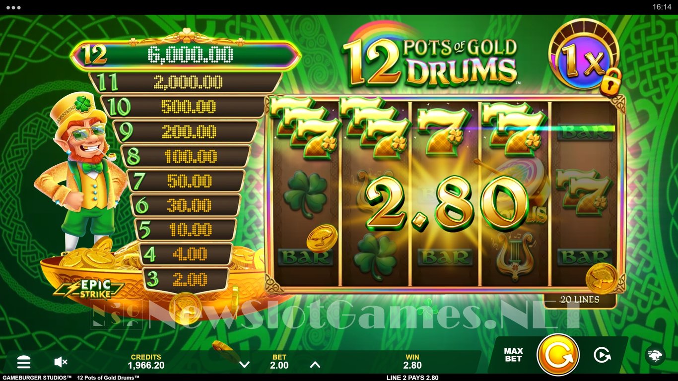 12 Pots of Gold Drums Slot Slot Image in Demo - pic. 6