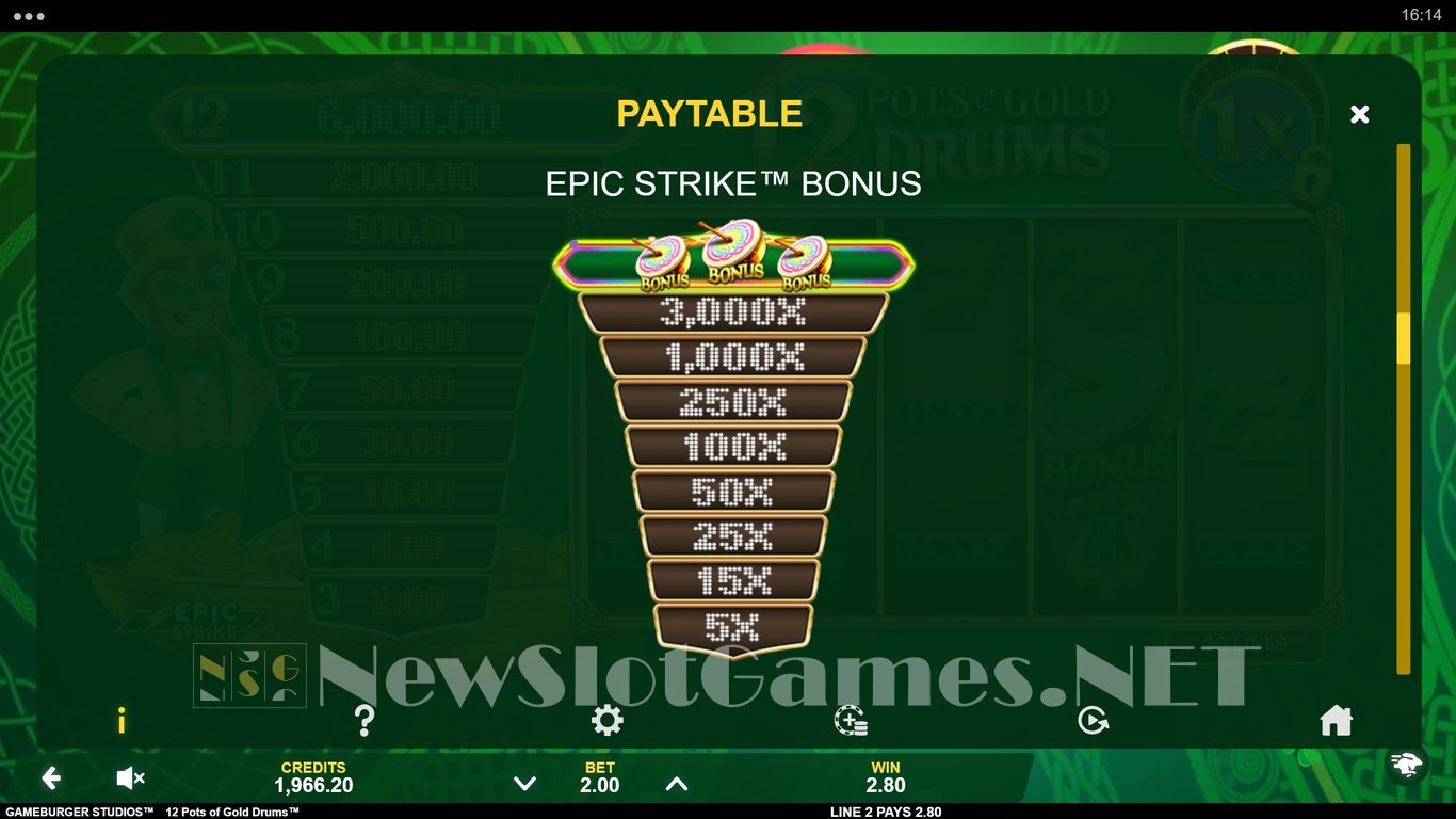 12 Pots of Gold Drums Slot Slot Image in Demo - pic. 7