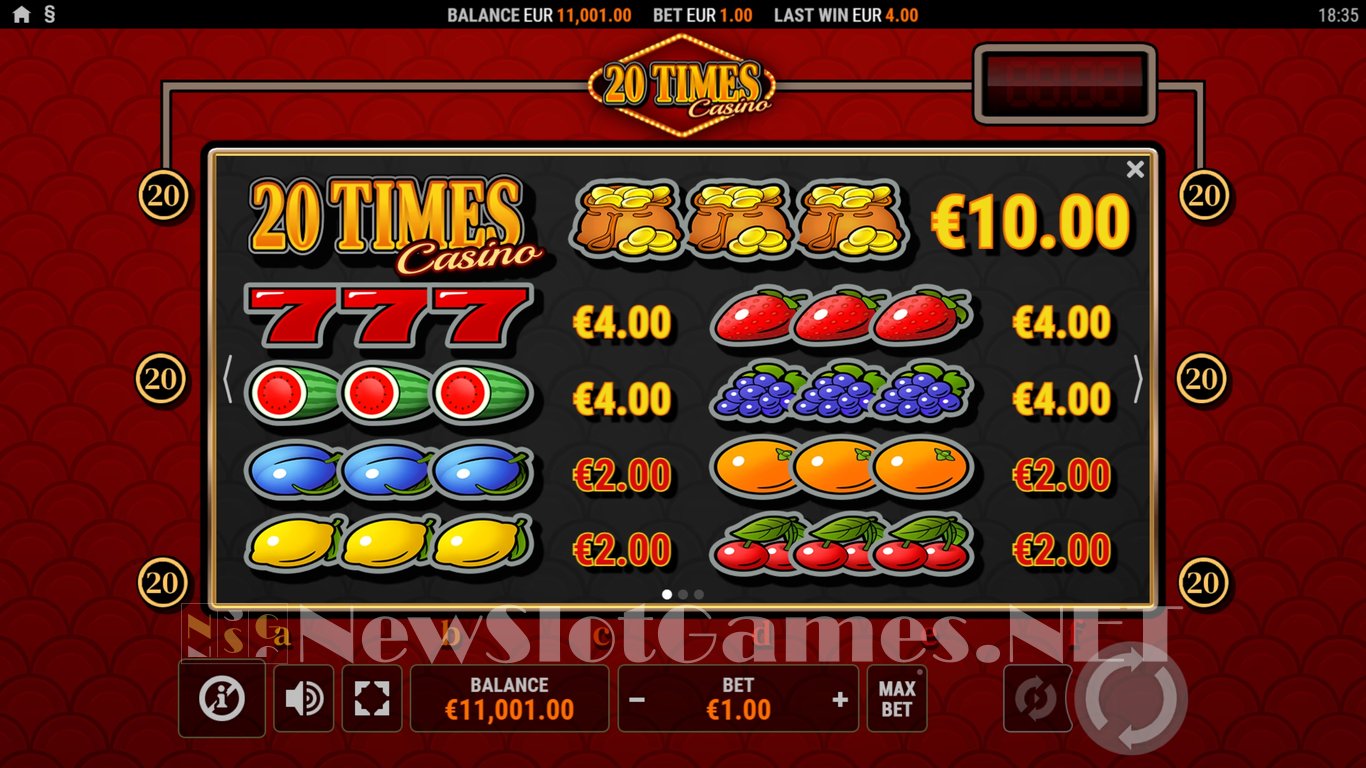 20 Times Casino Slot Slot Image in Demo - pic. 5