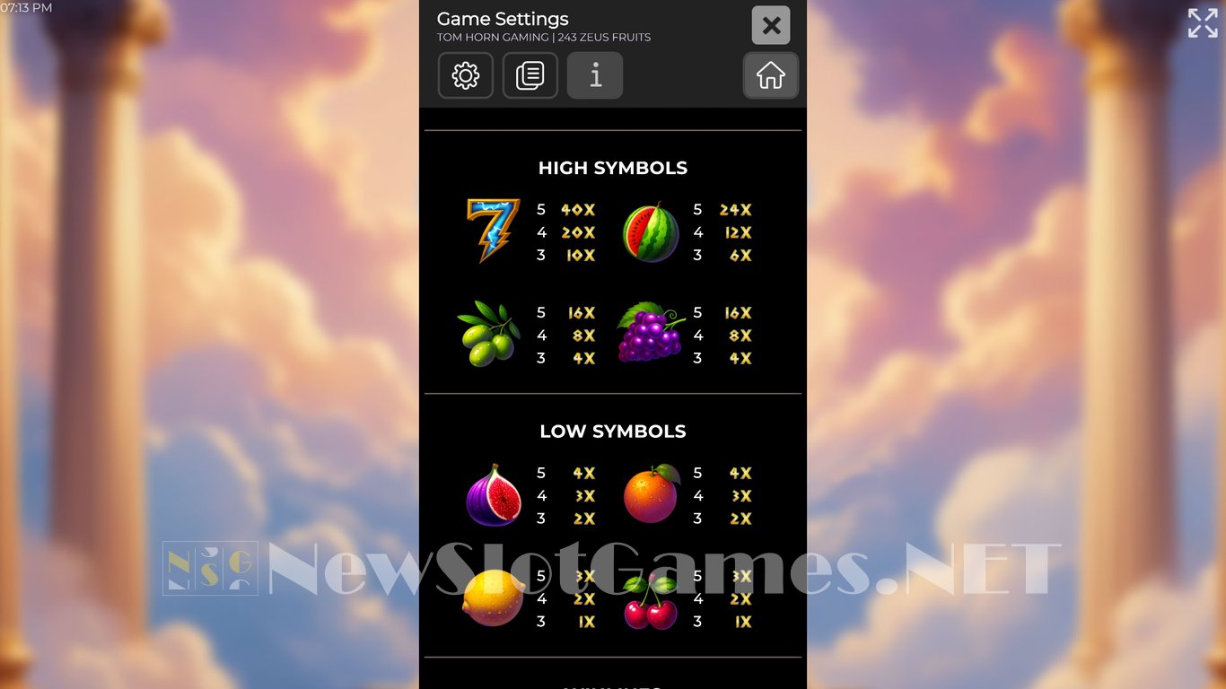 243 Zeus Fruits Slot Slot Image in Demo - pic. 5