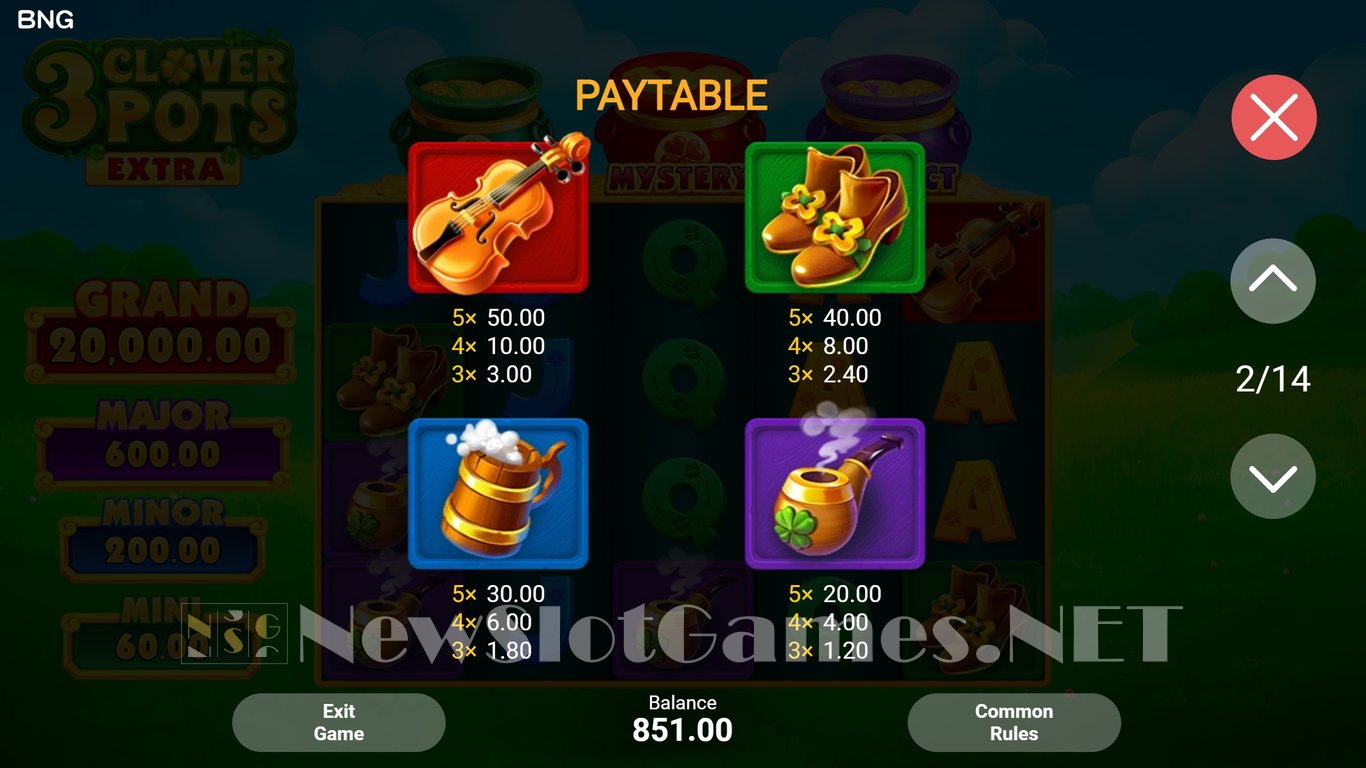 3 Clover Pots Extra Slot Slot Image in Demo - pic. 10