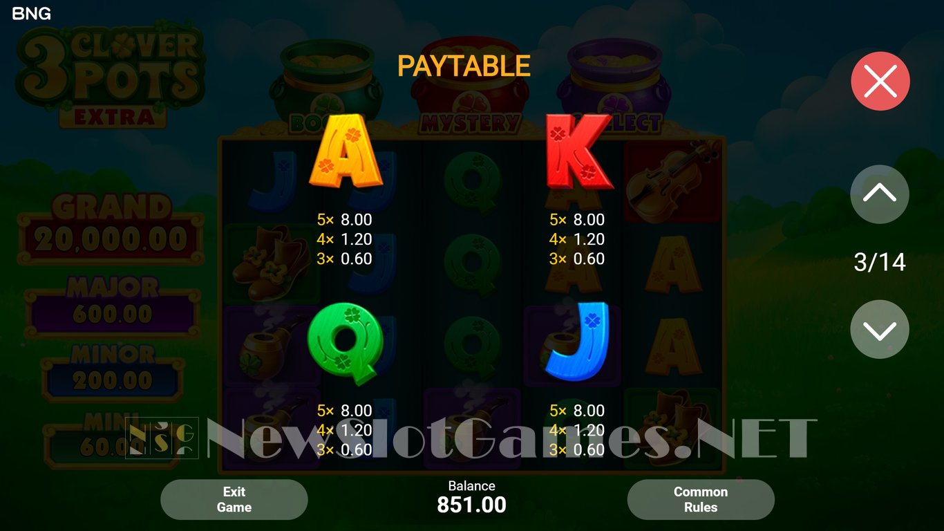 3 Clover Pots Extra Slot Slot Image in Demo - pic. 11