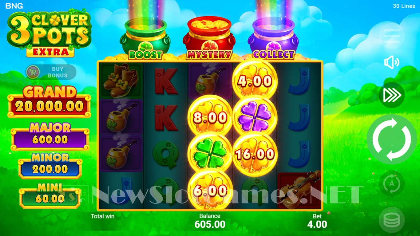 3 Clover Pots Extra Slot Slot Image in Demo - pic. 5