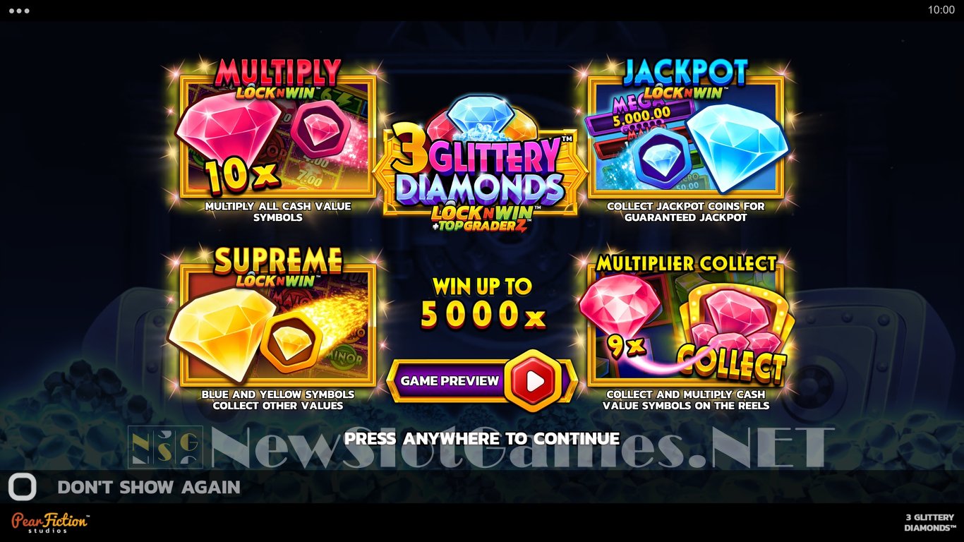 3 Glittery Diamonds Slot Demo Image