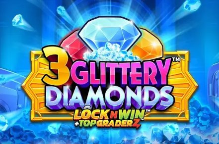 3 Glittery Diamonds Slot Logo