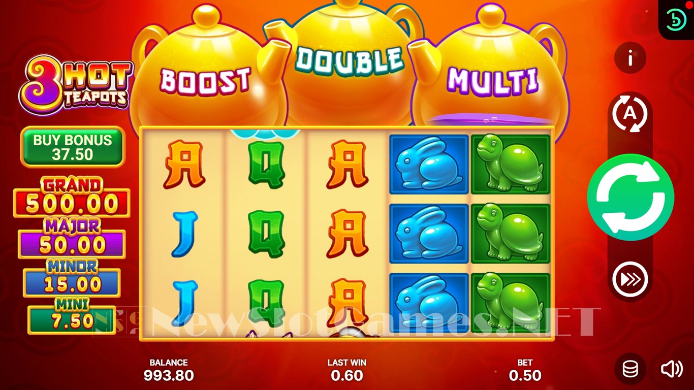 3 Hot Teapots Hold and Win Slot Demo Image